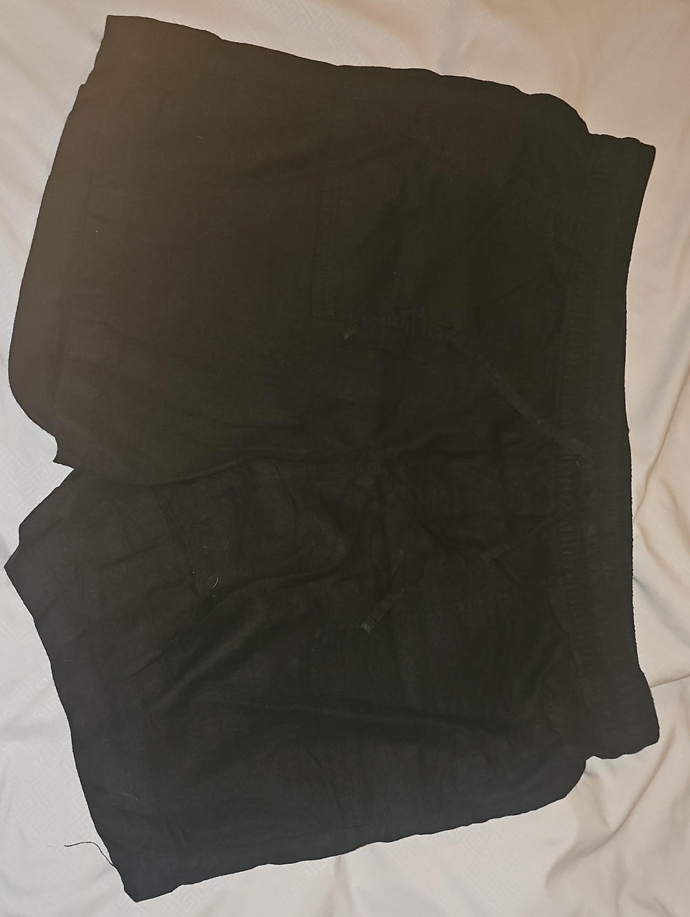 Old Navy Black Elastic Waist Linen- Blend Shorts